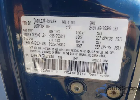 2002 Jeep Liberty Sport from USA, damaged, VIN 1J4GK48K22W133794